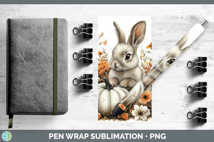 Country Pumpkin Bunny Pen Wrap Sublimation Epoxy Pen Designs