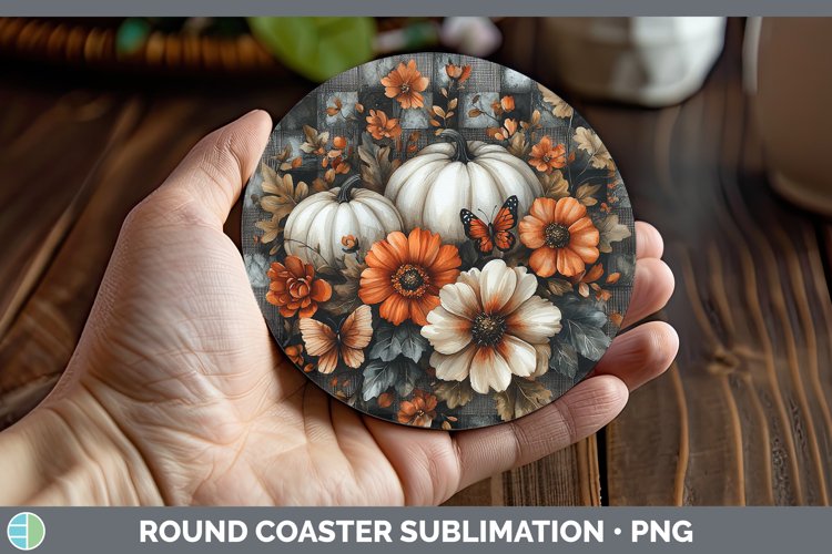 GorgeousCountry Pumpkin Round Coaster design.