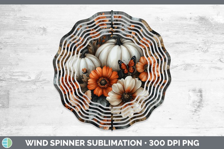 Country Pumpkin Butterflies Wind Spinner Sublimation Spinner