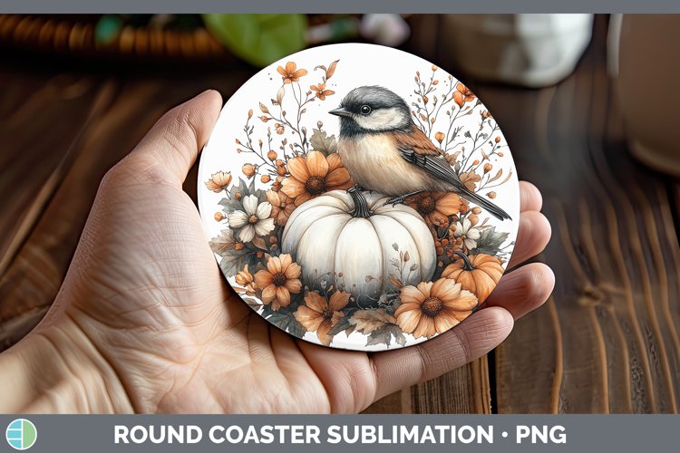 GorgeousCountry Pumpkin Round Coaster design.