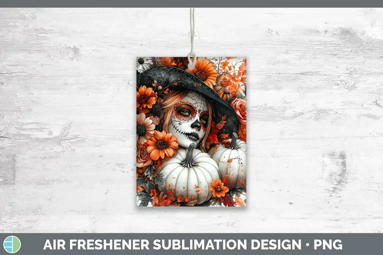 Country Pumpkin Day of the Dead Air Freshener Sublimation Ca