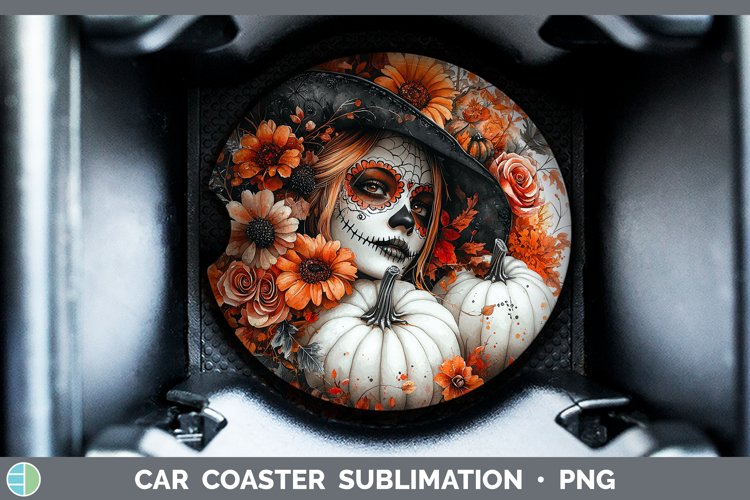 Country Pumpkin Day of the Dead Car Coaster Sublimation Coas