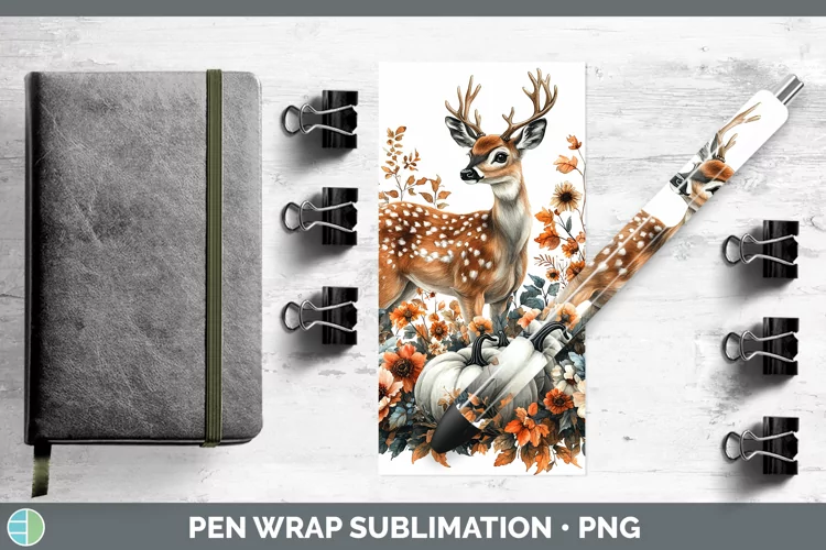 Country Pumpkin Deer Pen Wrap Sublimation Epoxy Pen Designs