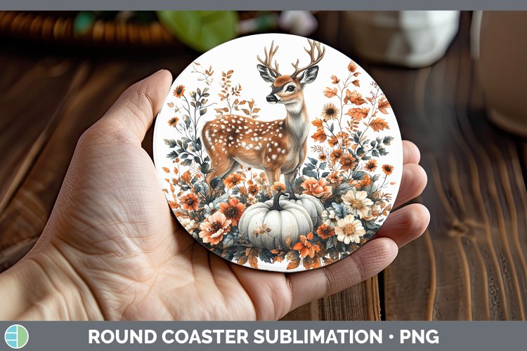 GorgeousCountry Pumpkin Round Coaster design.