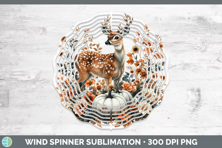 Country Pumpkin Deer Wind Spinner Sublimation Spinner Design