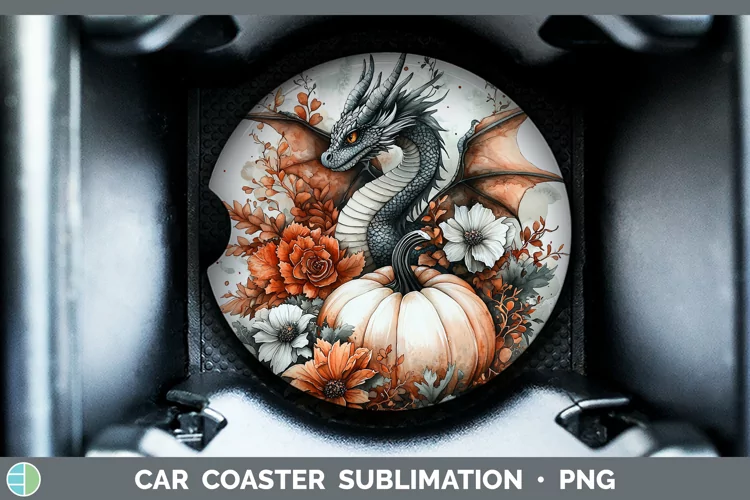 Country Pumpkin Dragon Car Coaster Sublimation Coaster Desig