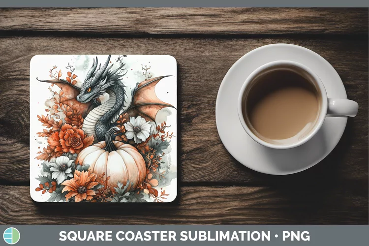 Country Pumpkin Dragon Square Coaster Sublimation Coaster De