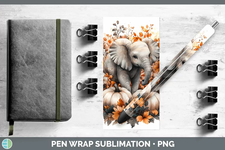 Country Pumpkin Elephant Pen Wrap Sublimation Epoxy Pen Desi
