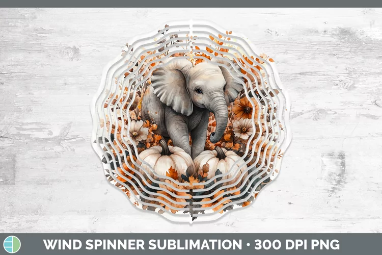 Country Pumpkin Elephant Wind Spinner Sublimation Spinner De