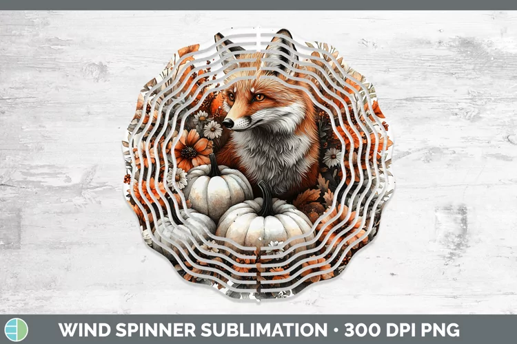 Country Pumpkin Fox Wind Spinner Sublimation Spinner Designs