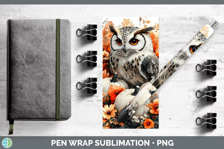 Country Pumpkin Owl Pen Wrap Sublimation Epoxy Pen Designs