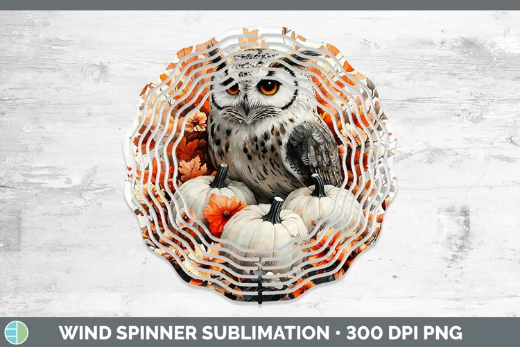 Country Pumpkin Owl Wind Spinner Sublimation Spinner Designs