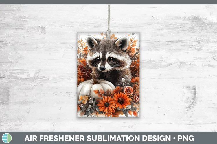 Country Pumpkin Raccoon Air Freshener Sublimation Car Freshe