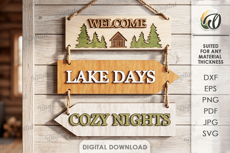 3D Country Wall Sign Laser Cut. Wall Hanger SVG