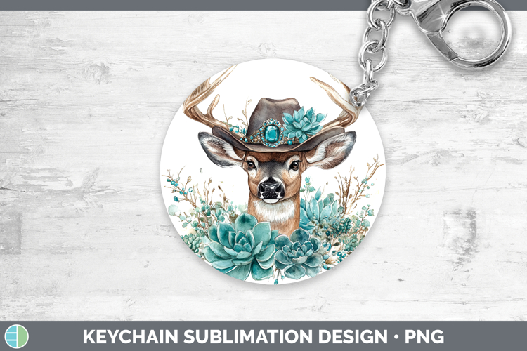 Country Western BS02 Deer Keychain Sublimation Keyring Desig