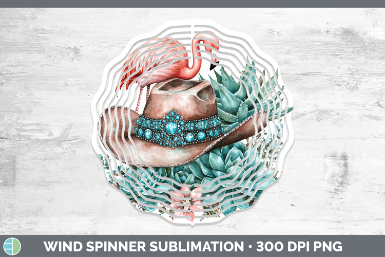 Country Western BS02 Flamingo Wind Spinner Sublimation Spinn
