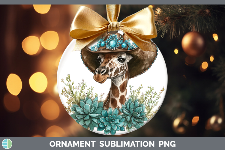 Country Western BS02 Giraffe Ornament Sublimation Bauble Des