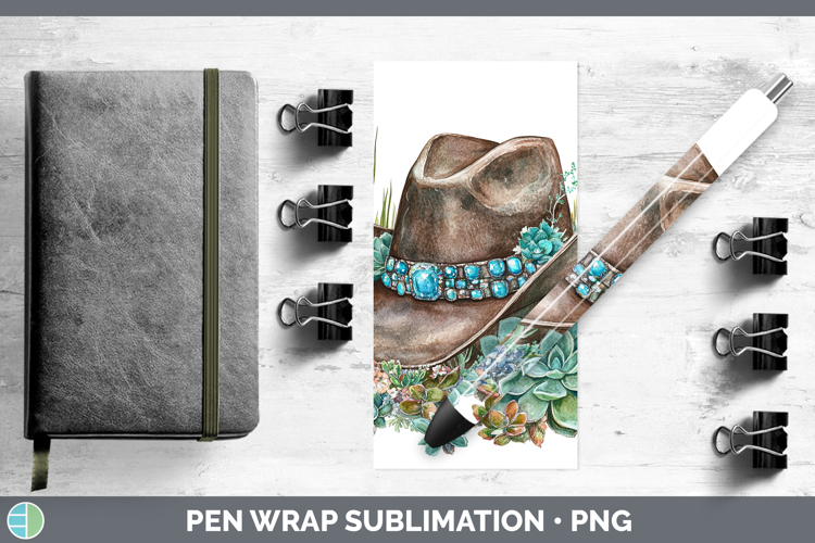 Country Western BS02 Succulents Pen Wrap Sublimation Pen Des