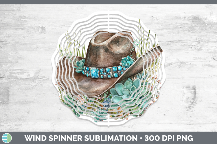 Country Western BS02 Succulents Wind Spinner Sublimation Spi