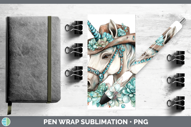 Country Western BS02 Unicorn Pen Wrap Sublimation Pen Design