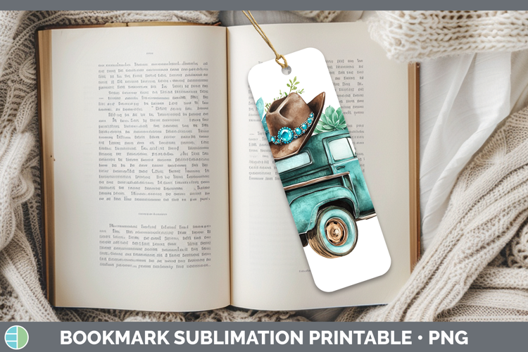 Country Western BS02 Vintage Truck Bookmark Sublimation Prin