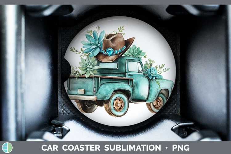 Country Western BS02 Vintage Truck Car Coaster Sublimation