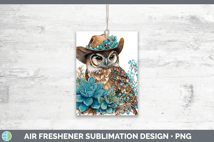 Country Western Owl Air Freshener Sublimation Car Freshener