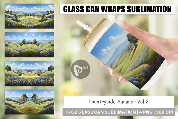Glass Can Wraps Countryside Summer