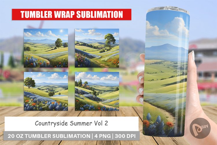 Tumbler Sublimation Wrap Countryside Summer