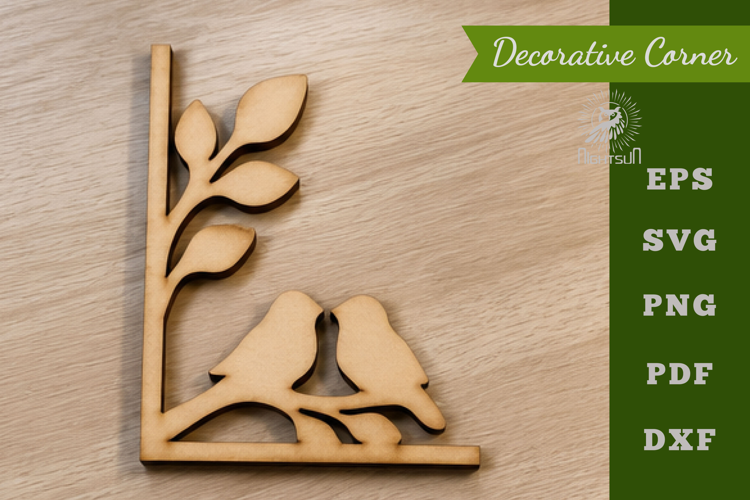 Couple birds Lasercut Corner SVG