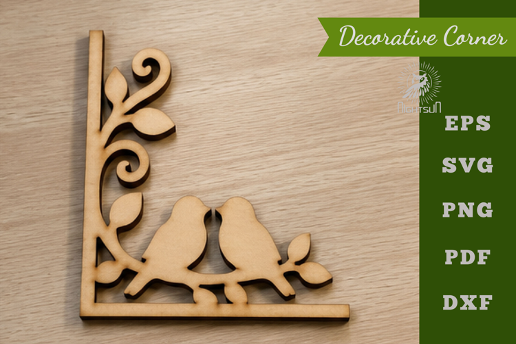Couple birds Lasercut Corner SVG