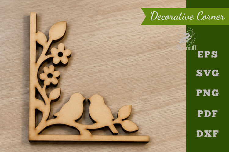Couple birds Lasercut Corner SVG