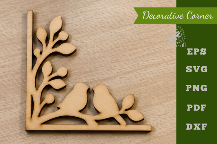 Couple birds Lasercut Corner SVG