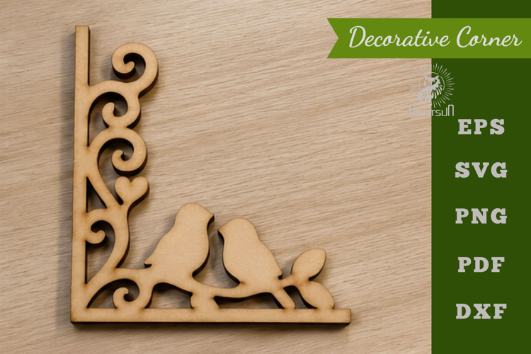 Couple birds Lasercut Corner SVG