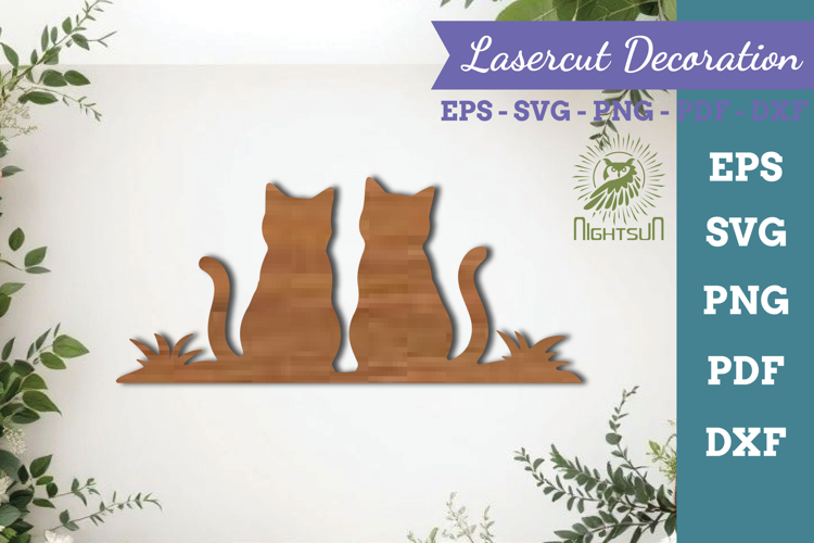 Couple Cat Lasercut Decoration