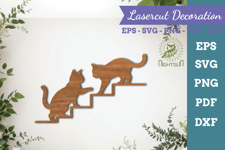 Couple Cat Lasercut Decoration
