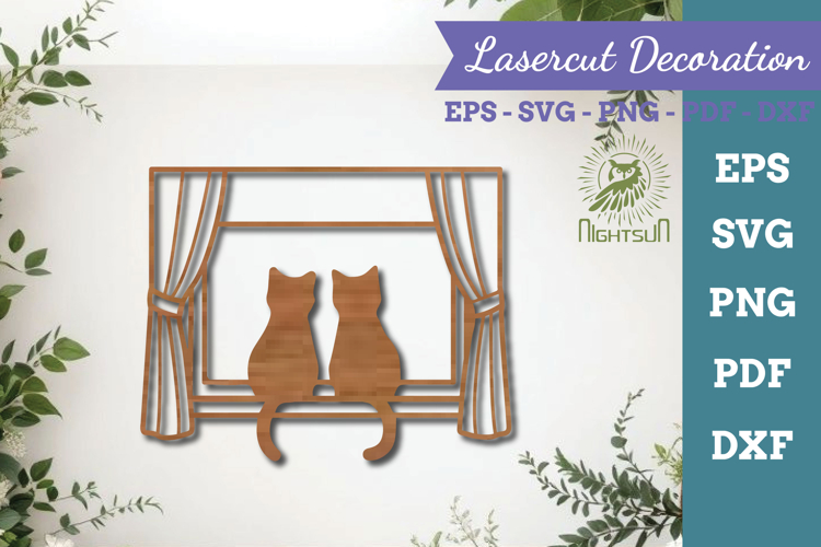 Couple Cat Lasercut Decoration