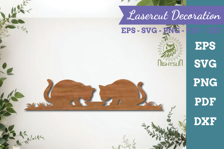 Couple Cat Lasercut Decoration