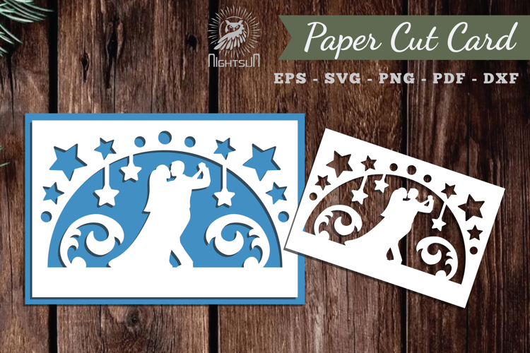 Couple Dance Papercut Card SVG