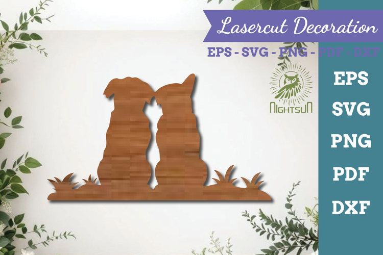 Couple Dog Lasercut Decoration