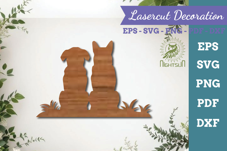 Couple Dog Lasercut Decoration