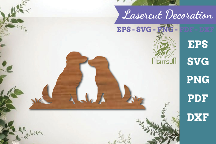 Couple Dog Lasercut Decoration