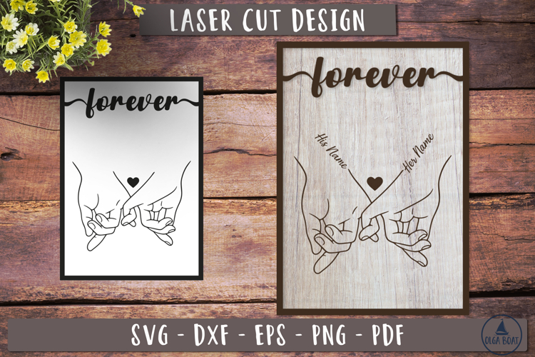 Couple hands laser cut design | Personalized Love Sign