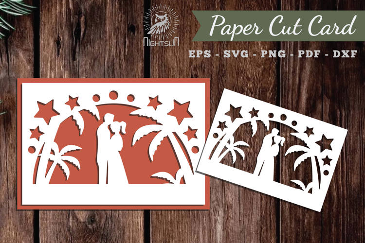 Couple Love Papercut Card SVG