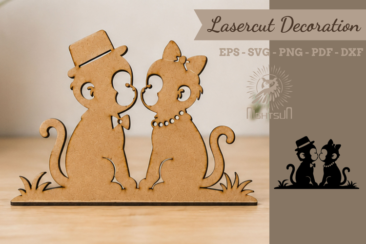Couple Monkey Lasercut Decoration