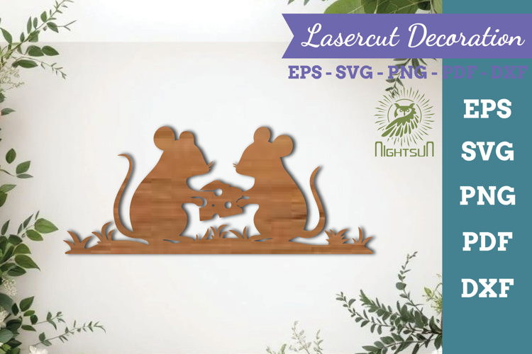 Couple Mouse Lasercut Decoration