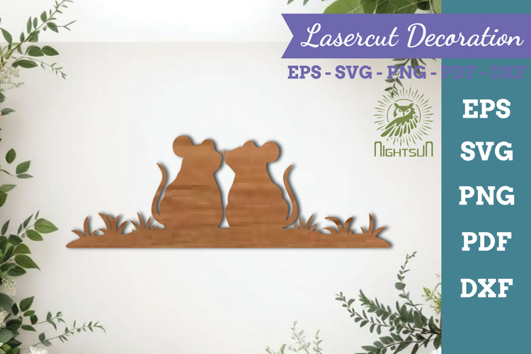 Couple Mouse Lasercut Decoration