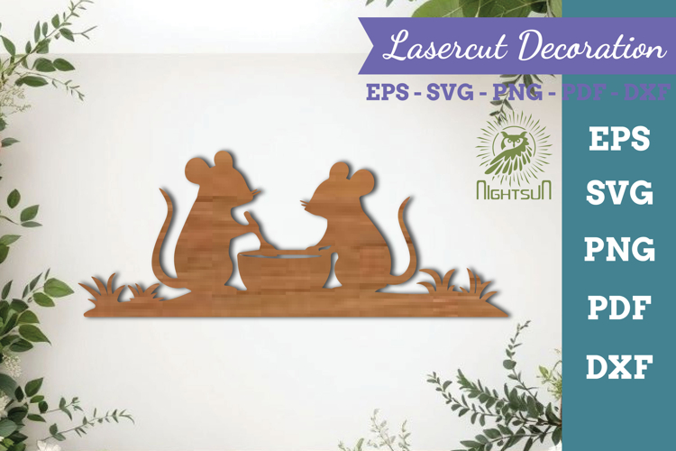 Couple Mouse Lasercut Decoration