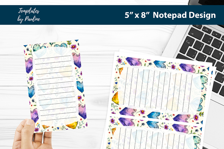 Couple printable notepad template, Digital memo pad