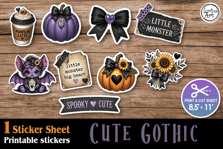 Magic Autumn. Stickers design PNG